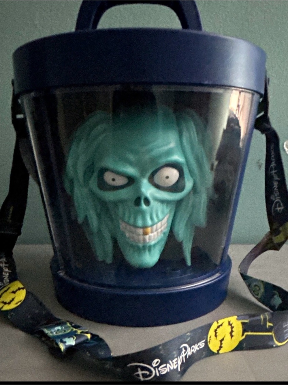 Disney Teal Haunted Skull Trick-or-Treat Bucket